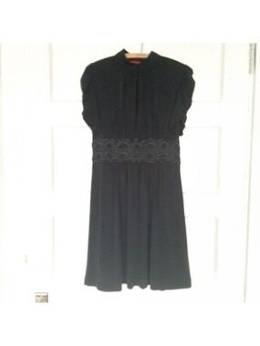 Vivienne Tam Embroidered Waist Ruched Sleeve Dress